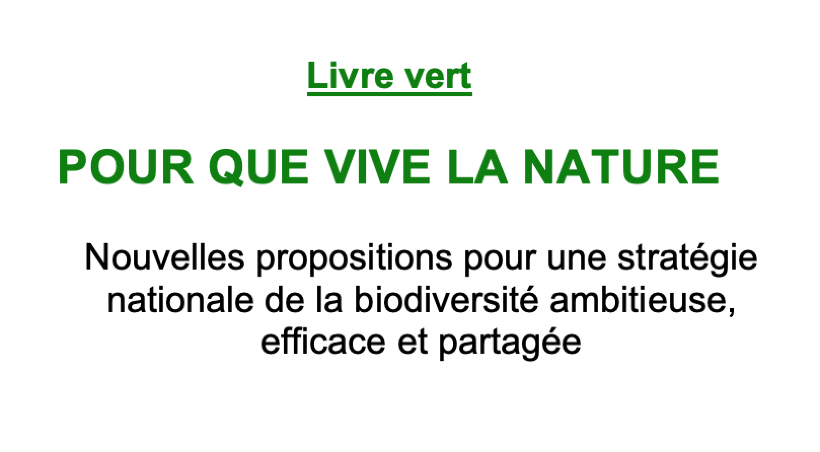 Nos propositions pour la stratégie nationale de la biodiversité